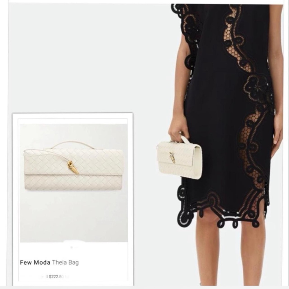 Few Moda East West Theia Clutch With Crossbody Strap - Cream NWT - Picture 7 of 11